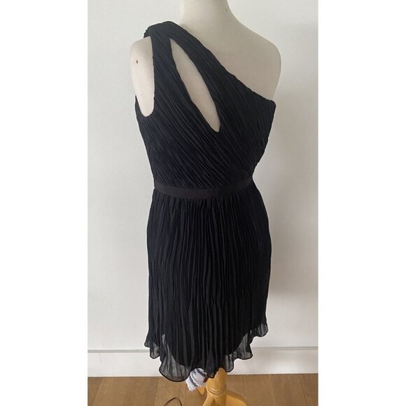 Club Monaco Black One Shoulder Dress Size 2 Ruched Formal Cocktail - Picture 4 of 8
